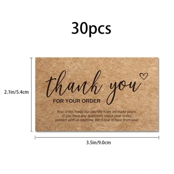 NWT 2x3.5” Thank You For Your Order Rustic Cards - Picture 2 of 4